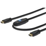 Digitus HDMI High Speed connection cable, type A, w/ amp. M/M, 15.0m, w/Ethernet, Ultra HD 24p, CE,