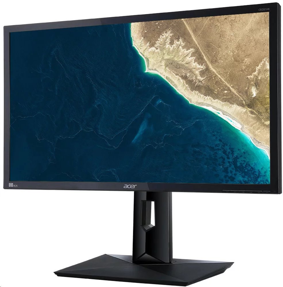 Acer 28" LCD Acer CB281HK - TN,4K,1ms,60Hz,300cd/ m2, 100M:1,16:9, DVI, HDMI, DP, repro, pivot, výškov.nastav.