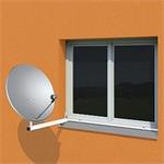 Antenna holder to plastic window frame "L", lenght 70cm, height 30cm, d=35mm