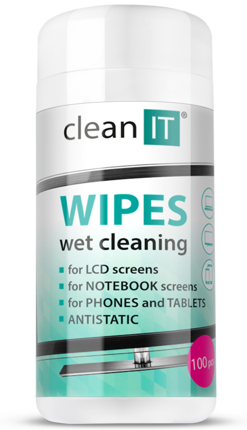 fætter Mange farlige situationer forslag CLEAN IT Screen cleaning wipes 100pcs, wet, antistatic, LCD/LED/Plasma |  Discomp - networking solutions