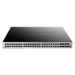 D-Link 44-port GE PoE 370W Layer 3 Stackable Managed Gigabit Switch including 4-port Combo 4-port Co