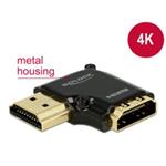 Delock Adaptér High Speed HDMI s Ethernetem – HDMI-A samice > HDMI-A samec 4K 90° pravoúhlý vlevo če