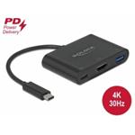 Delock Adaptér USB Type-C™ na HDMI 4K, 30 Hz, s PD USB Typu-A a USB Type-C™ PD