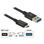 Delock Kabel SuperSpeed USB 10 Gbps (USB 3.1 Gen 2) USB Type-C™ samec > USB Typ-A samec 1 m koaxiál