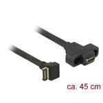 Delock Kabel USB 3.1 Gen 2 key A 20 pin samec > USB 3.1 Gen 2 USB Type-C™ samice montáž na panel 45