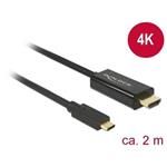 Delock kabel USB Type-C™ male > HDMI male (DP Alt Mode) 4K 30 Hz 2 m black