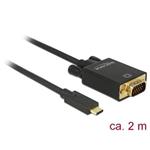 Delock Kabel USB Type-C™ samec > VGA samec (DP Alt Mód) Full HD 1080p 2 m černý