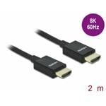 Delock Koaxiální Vysokorychlostní kabel HDMI, 48 Gbps, 8K 60 Hz, černý, 2 m