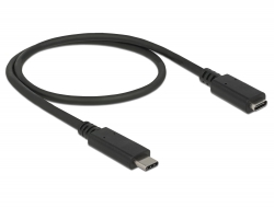 Delock Prodlužovací kabel SuperSpeed USB (USB 3.1 Gen 1) USB Type-C™ samec > port samice 3 A 0,5 m č