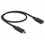 Delock Prodlužovací kabel SuperSpeed USB (USB 3.1 Gen 1) USB Type-C™ samec > port samice 3 A 0,5 m č