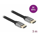 Delock Ultra vysokorychlostní HDMI kabel, 48 Gbps, 8K 60 Hz, šedá 3 m certifikovaný