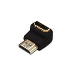 Digitus HDMI adapter, type A, 90o angled M/F, Ultra HD 60p, bl, gold