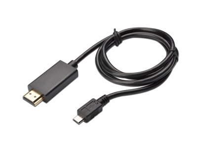 Digitus MHL kabel, passiv, micro USB B - HDMI A samec/samec, 1.5 m, HDMI 1.3, UL, zlacené kontakty