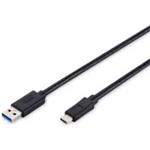 Digitus USB 3.1 Type-C připojovací kabel, typ C na A, M / M, 1,8 m, Super Speed, UL, bl