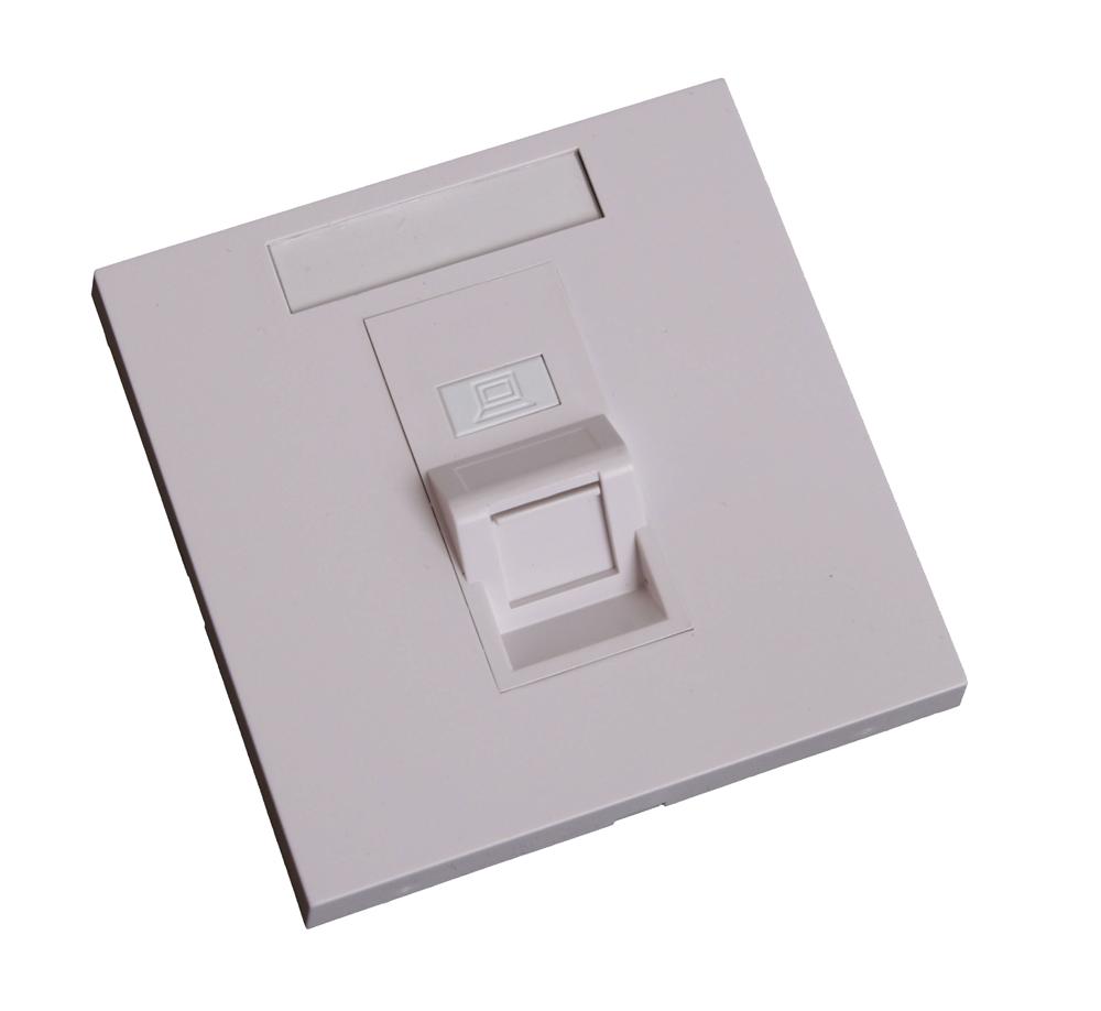 EuroLan modular UTP concealed socket, for 1x keystone, 45°, white ...