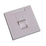 EuroLan modular UTP concealed socket, for 1x keystone, 45°, white, without keystone