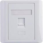 EuroLan modular UTP concealed socket, for 1x keystone, white, without keystone