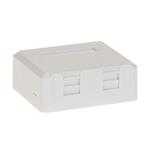 EuroLan UTP socket on surface, 2x RJ45, white, Cat.5e terminal block