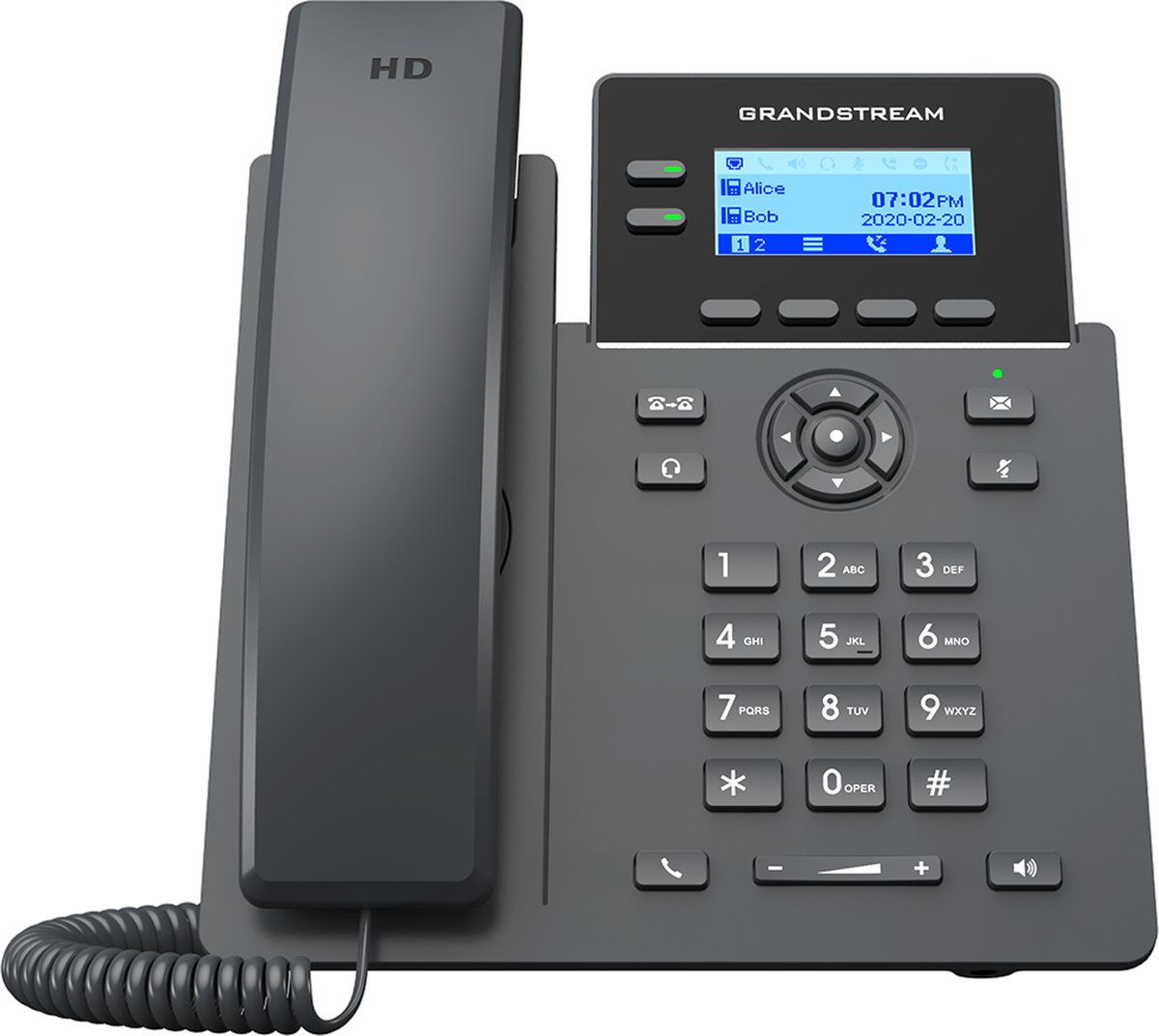 Grandstream GRP2602W SIP phone - 2,21" display, 4x SIP account, 2x100Mbit port and WiFi