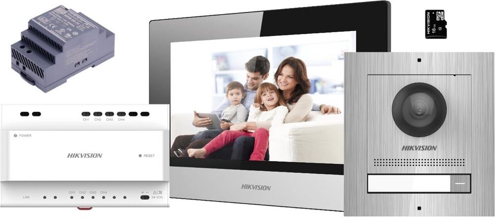 Hikvision DS-KIS702/S/Europe BV video intercom kit with power supply, 2-wire