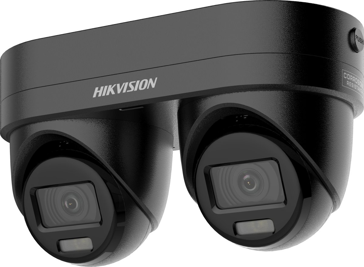 Hikvision IP duální turret hybrid kamera DS-2CD2343G2D-LIZ2UY/SL(2.8/4)BLACK, 4MP, 2,8/4mm, mikrofon, černá