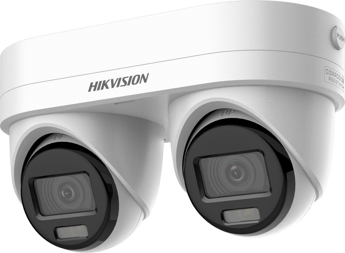 Hikvision IP duální turret hybrid kamera DS-2CD2343G2D-LIZ2UY/SL(2.8/4mm), 4MP, 2,8/4mm, mikrofon