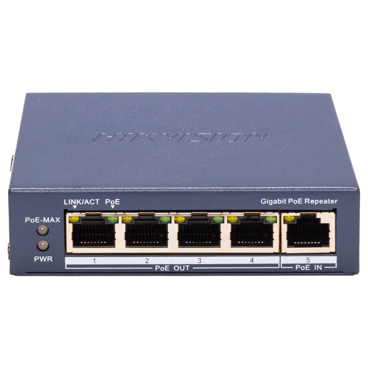 Hikvison DS-3E0505P-E/R gigabit PoE switch, 1x PoE-IN, 4x PoE-OUT
