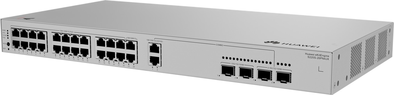 Huawei S220S-26PN4JX Gigabit PoE switch, 22x GPOE, 2x 2.5G POE / 2.5G SFP Combo, 2x SFP+