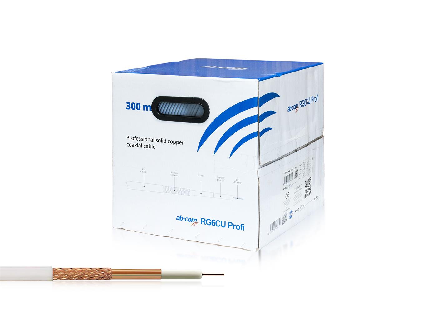 Kabel koaxial AB RG6CU Profi 300m roll | Discomp