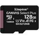 KINGSTON 128GB microSDHC CANVAS Plus Memory Card 100MB/s UHS-I + adapter