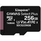 KINGSTON 256GB microSDHC CANVAS Plus Memory Card 100MB/s UHS-I + adapter