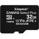 KINGSTON 32GB microSDHC CANVAS Plus Memory Card 100MB/s UHS-I + adapter