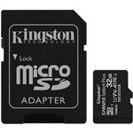 KINGSTON 32GB microSDHC CANVAS Plus Memory Card 100MB/s UHS-I + adapter