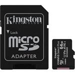KINGSTON 64GB microSDHC CANVAS Plus Memory Card 100MB/s UHS-I + adapter