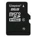 Kingston 8 gigabytes Micro SecureDigital (SDHC) Card, Class 4 - only card