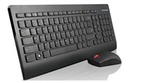 LENOVO Ultraslim Plus Wireless Keyboard Wireless Keyboard and Mouse - USB transmitter, 2.4GHz, Laser, 3 buttons, black