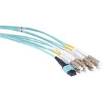 Masterlan fiber optic MPO patch cord, MPOupc female/4xLCupc duplex, MM, OM3, 8, Typ B, 1m