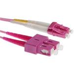 Masterlan fiber optic patch cord, LCupc-SCupc, Multimode 50/125 OM4, duplex, 2m