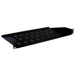 Masterlan fixed perforated shelf. 1U, 19", 250mm, load capacity 25kg, black