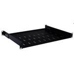 Masterlan fixed perforated shelf, 1U, 19", 350mm, load capacity 40kg, black