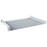 Masterlan fixed perforated shelf, 1U, 19", 350mm, load capacity 40kg, grey