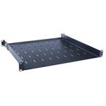 Masterlan fixed perforated shelf, 1U, 19", 450 mm, load capacity 40kg, black