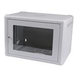 Masterlan one-piece rack data cabinet 19" 4U/400mm, disassembled - FLAT PACK, glass door