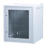 Masterlan one piece rack data cabinet 19" 12U/400mm, disassembled - FLAT PACK, glass door