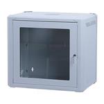 Masterlan one-piece rack data cabinet 19" 9U/400mm, disassembled - FLAT PACK, glass door