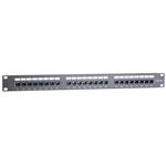 Masterlan patch panel 19", 24xRJ45, Cat5e, 1U, with cable tie bar, black