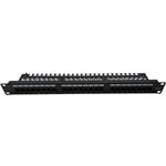 Masterlan patch panel 19" 24xRJ45, Cat6, 1U, with cable tie bar, black