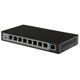 MaxLink PSAT-9-8P-250 PoE switch, 9x LAN/8x PoE, 802.3af/at, PoE up to 250m, 96W, 10/100Mbps