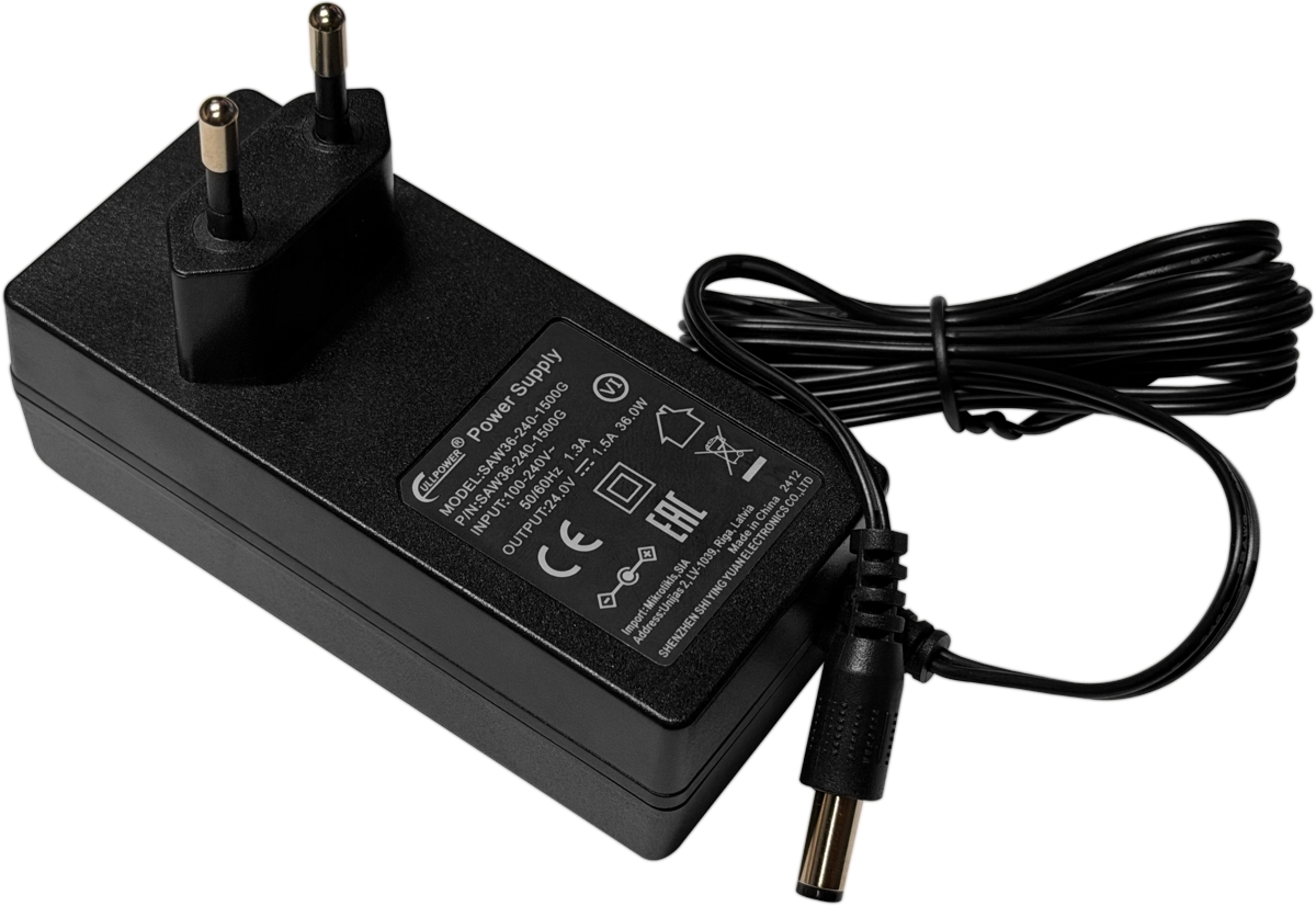 MikroTik Power adapter 24V 1.5A, straight plug