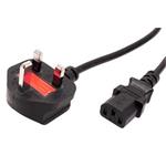 OEM Power cord, 0,5m, UK plug, black